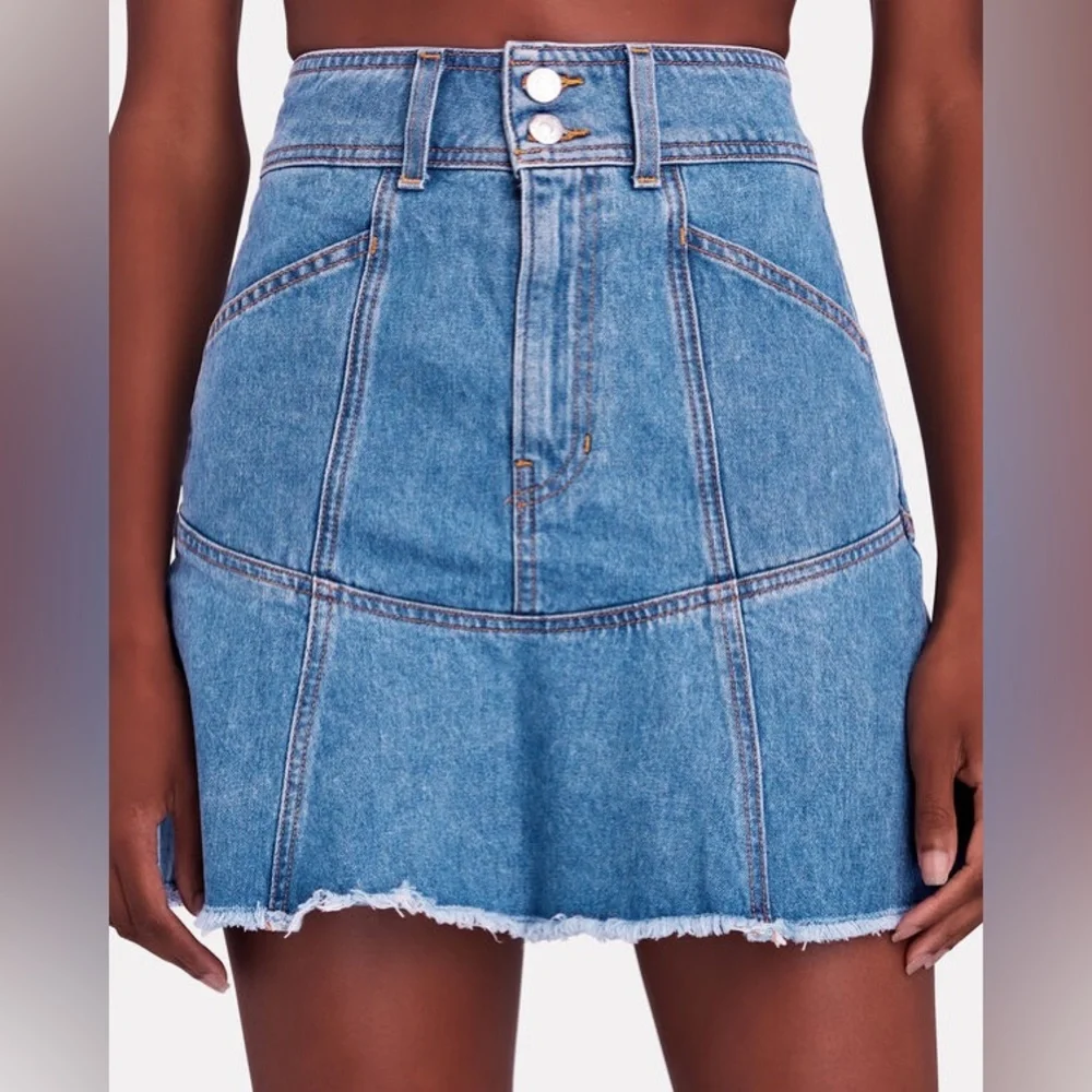 Veronica Beard Lavelle Denim Mini Skirt Sz 8 - Picture 1 of 10